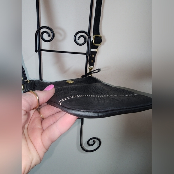 Coach Black Pebbled Leather Crossbody Purse Swing Back Y2K - Picture 5 of 15